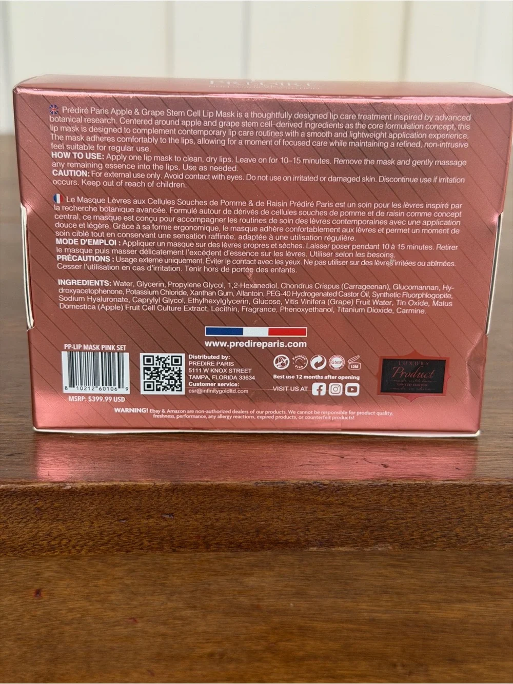 Apple & Grape Stem Cell Lip Mask Set - Pink. Pkg of 10.